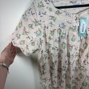 National Nightgown Women Sz L Pink NEW Floral Cotton Sleepwear